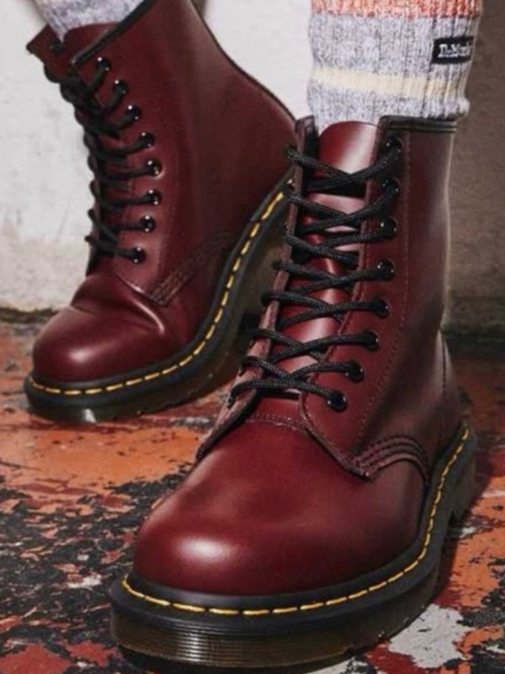 Dr. Marten’s 1460 Cherry Red Lace Up Boots - Picture 3 of 15
